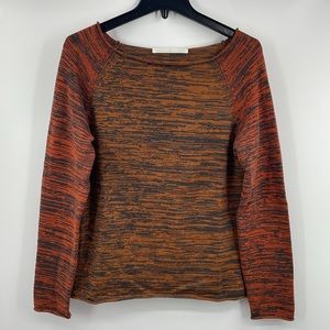 Thakoon Addition Space-dye Rust Orange 100% Merino Wool Sweater Size Large